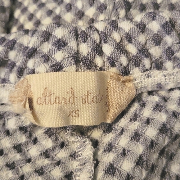 Altar'd State Womens Navy Gingham Puff Sleeve Flare Pant Two Piece Set - Size XS - Picture 12 of 13